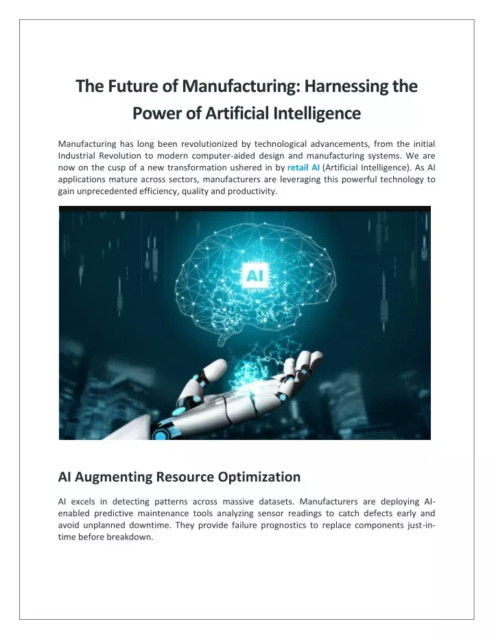 the future of manufacturing harnessing the power