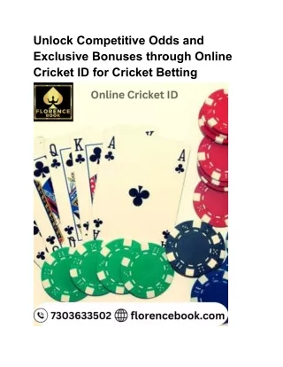 Florence Book The most reliable online cricket betting platform