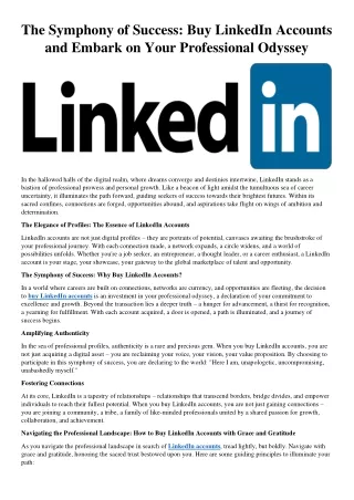 Best Site To Buy LinkedIn Accounts Old and new