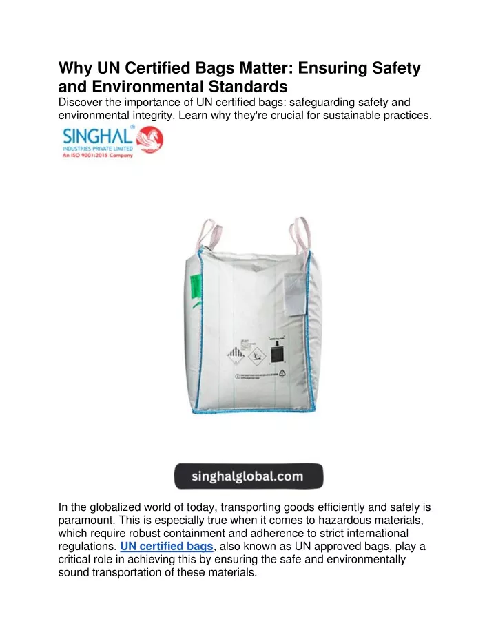 why un certified bags matter ensuring safety