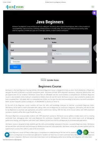 java beginners course - 4achievers