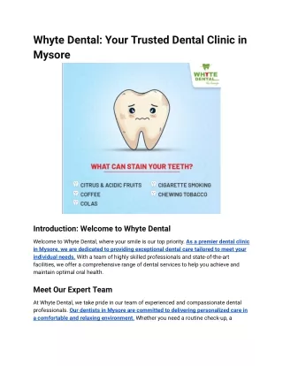 Whyte Dental_ Your Trusted Dental Clinic in Mysore