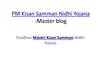 PM Kisan Samman Nidhi Yojana- Master blog