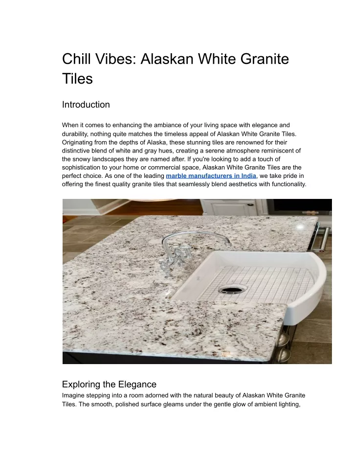 chill vibes alaskan white granite tiles