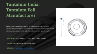 Tantalum Foil Manufacturer, Best Tantalum Foil Manufacturer