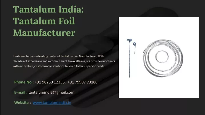 tantalum india tantalum foil manufacturer