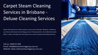 Carpet Steam Cleaning Services in Brisbane, Best Carpet Steam Cleaning Services