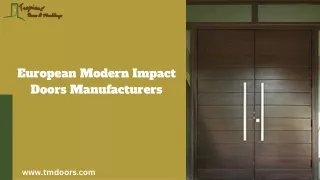European Modern Impact Doors Manufacturers