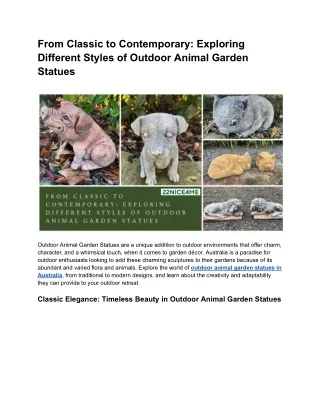 From Classic to Contemporary_ Exploring Different Styles of Outdoor Animal Garden Statues