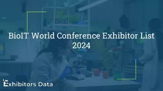 BioIT World Conference Exhibitor List 2024