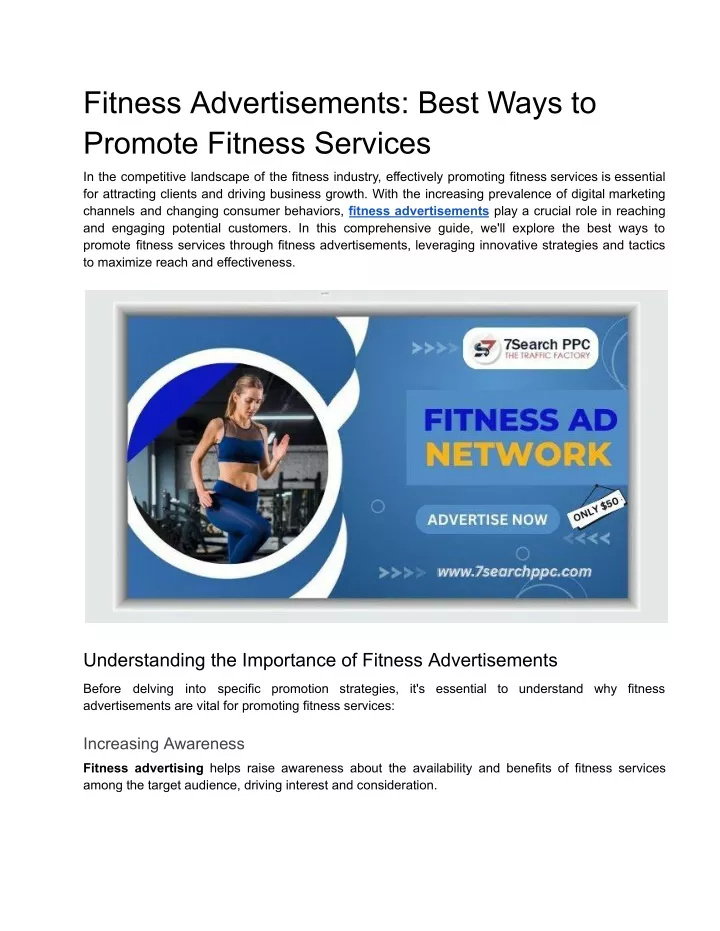 fitness advertisements best ways to promote