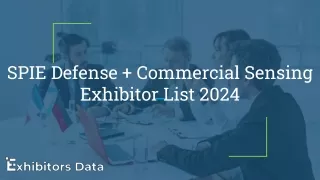 SPIE Defense   Commercial Sensing Exhibitor List 2024