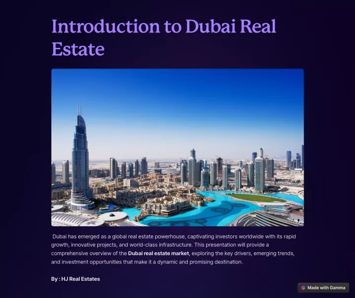 introduction to dubai real estate