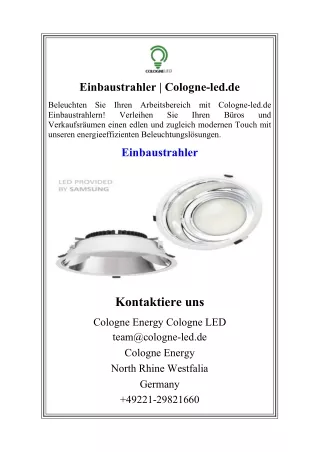 Einbaustrahler  Cologne-led.de