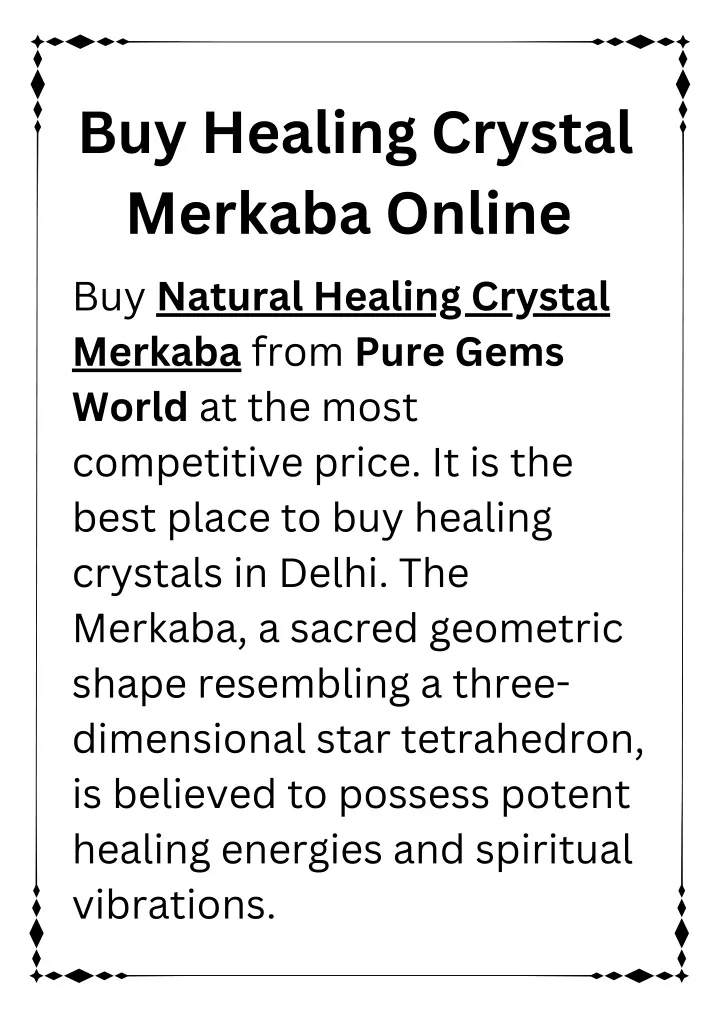 buy healing crystal merkaba online