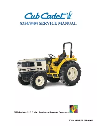 Cub Cadet 8404 Tractor Service Repair Manual