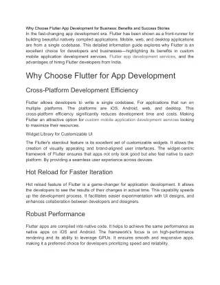 Why Choose Flutter App Development for Business_ Benefits and Success Stories