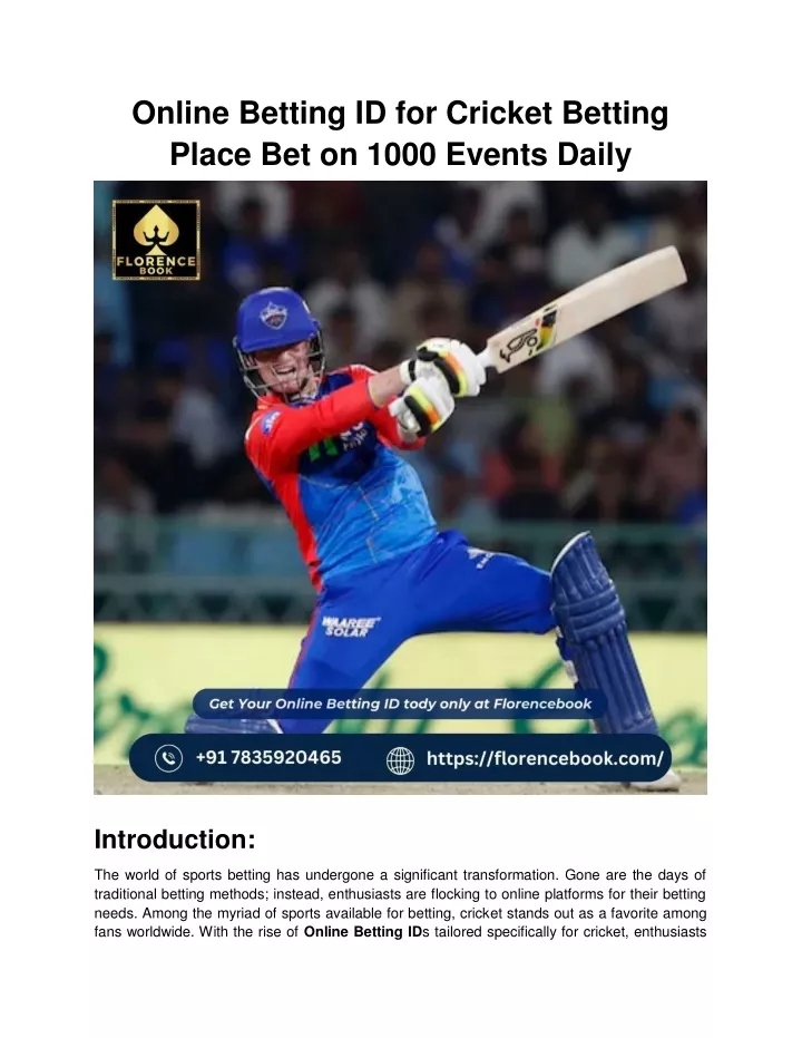 online betting id for cricket betting place