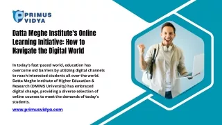 Datta Meghe Institute's Online Learning Initiative: How to Navigate the Digital