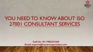 you need to know about iso 27001 consultant services