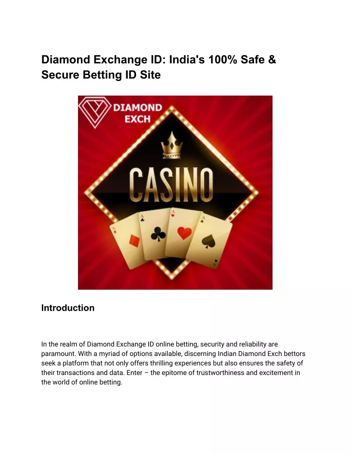 diamond exchange id india s 100 safe secure