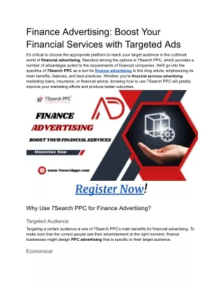 PPC for financial business |  Financial Services