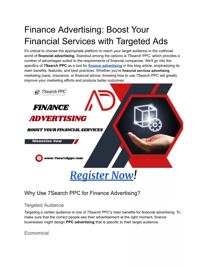 finance advertising boost your financial services