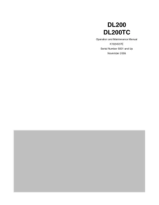 Daewoo Doosan DL200 Wheel Loader Operator and Maintenance manual