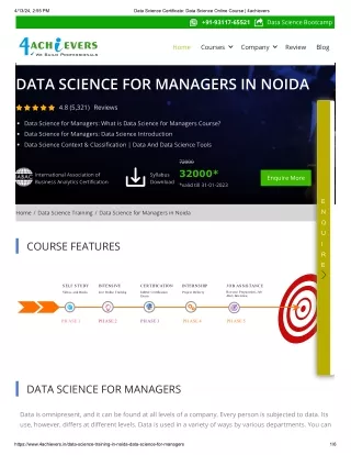 Data Science for Managers course in noida - 4achievers