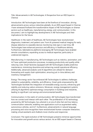 title advancements in ab technologies