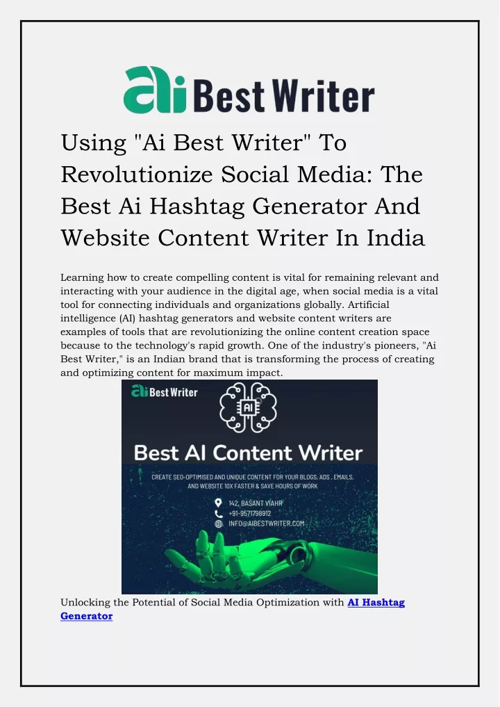 using ai best writer to revolutionize social