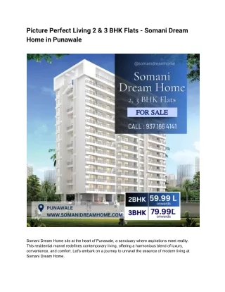 Picture Perfect Living 2 & 3 BHK Flats - Somani Dream Home in Punawale (1)