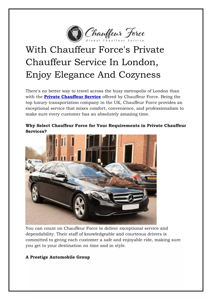 with chauffeur force s private chauffeur service