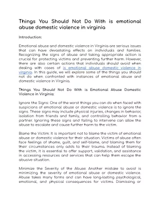is emotional abuse domestic violence in virginia