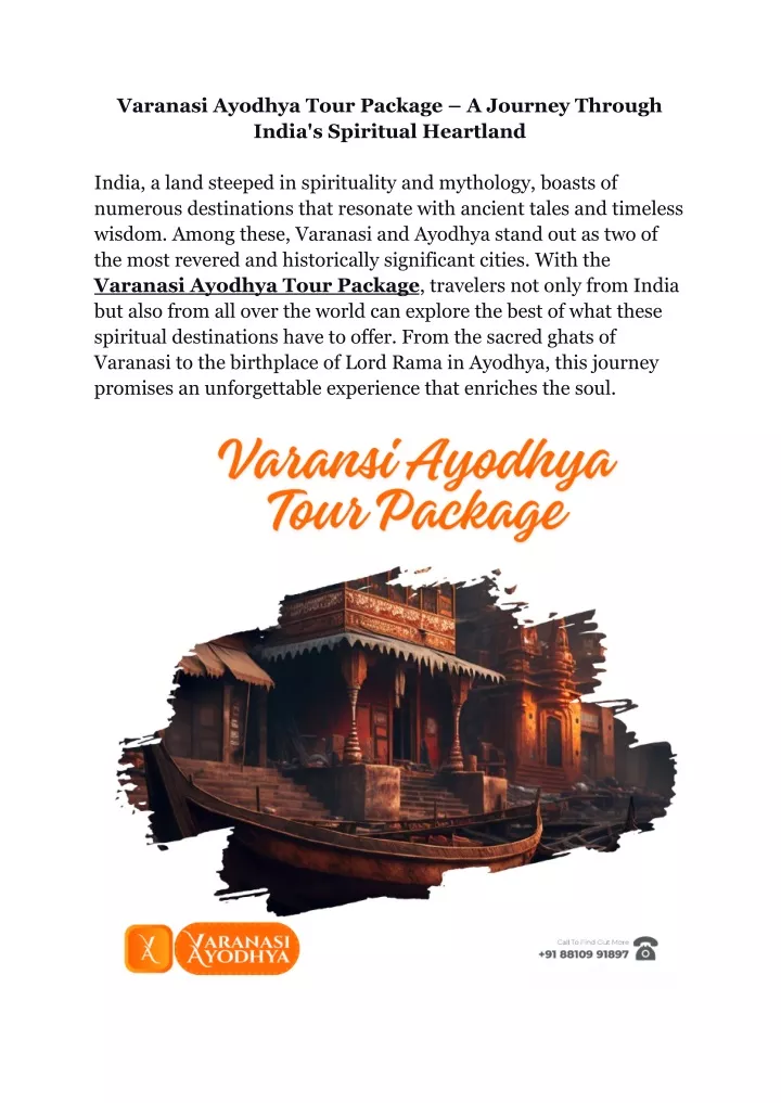 varanasi ayodhya tour package a journey through