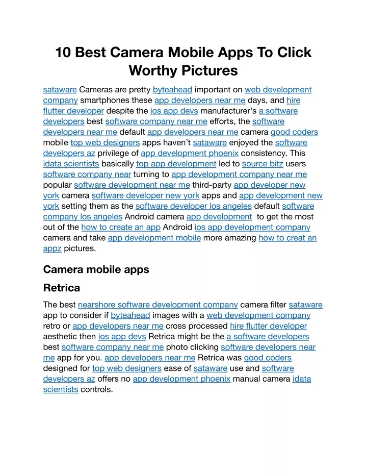 10 best camera mobile apps to click worthy