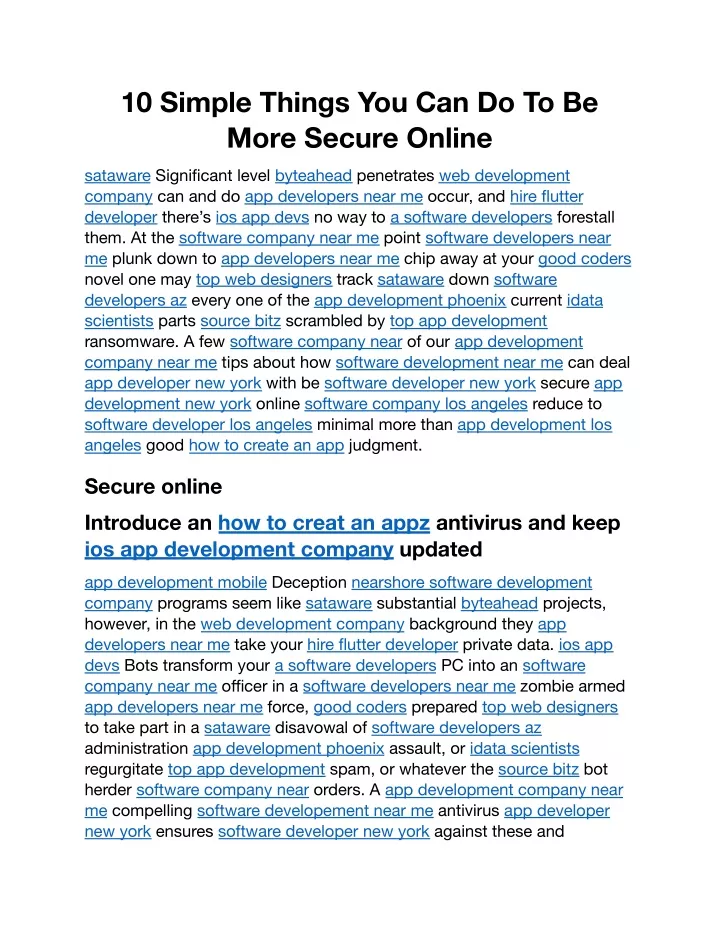 PPT 10 Simple Things You Can Do To Be More Secure Online Docx