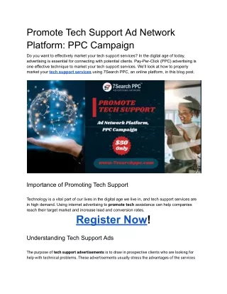 Promote Tech Support | PPC Campaign