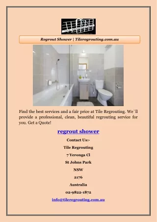 Regrout Shower | Tileregrouting.com.au