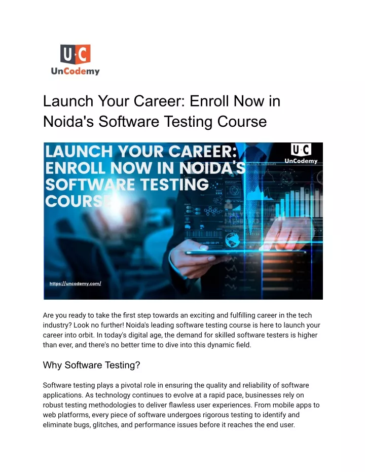 launch your career enroll now in noida s software