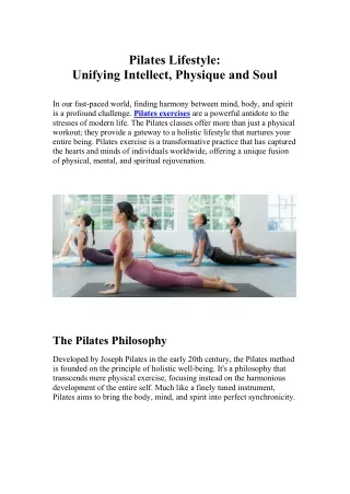 pilates lifestyle