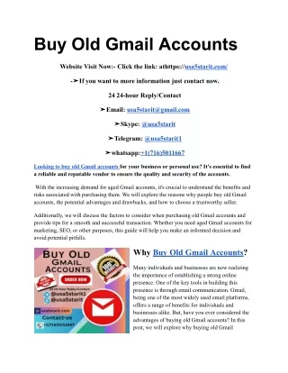 Buy Old Gmail Accounts