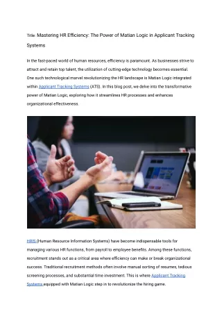 title mastering hr efficiency the power of matian
