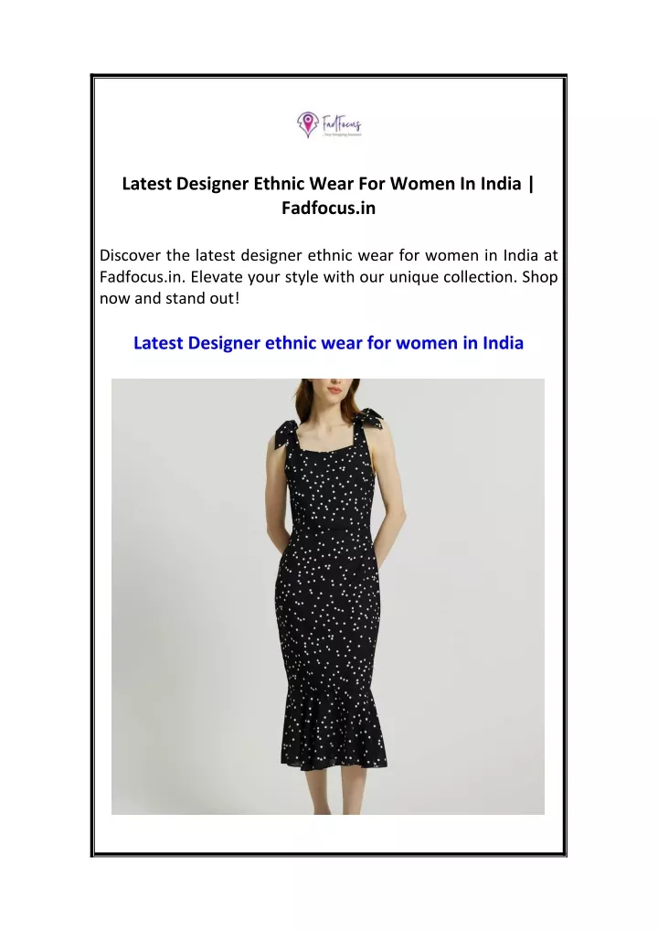 latest designer ethnic wear for women in india