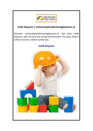 Uofa Daycare  Universitytenderlovingdaycare.ca