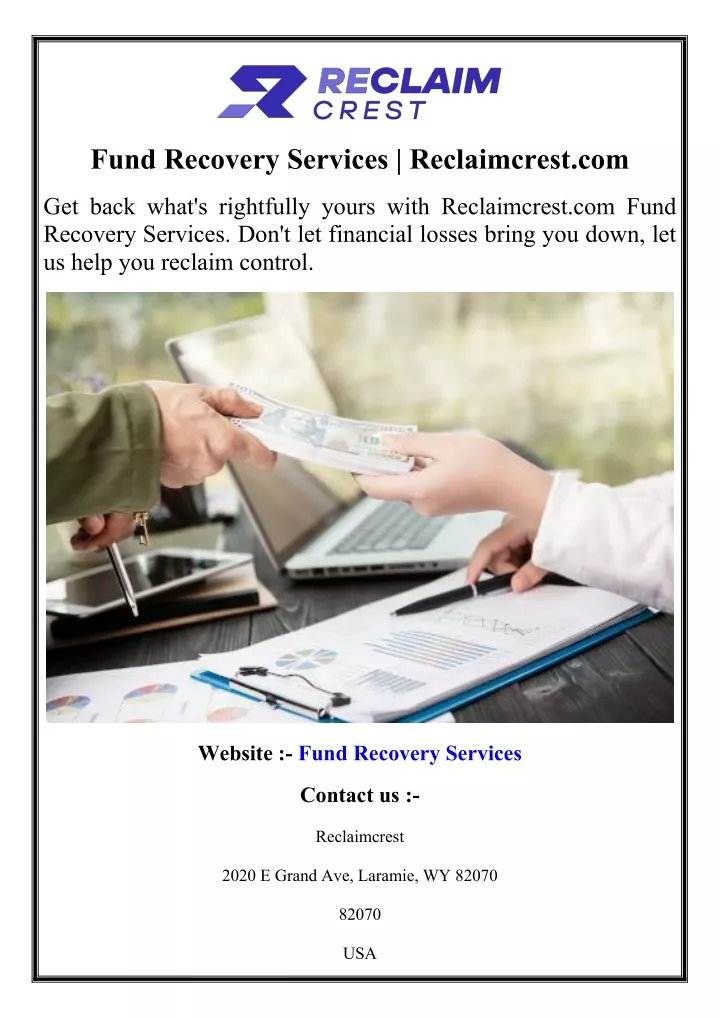 fund recovery services reclaimcrest com