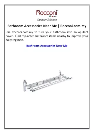 Bathroom Accessories Near Me | Rocconi.com.my