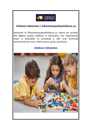 Childcare Edmonton  Edmontonqualitychildcare.ca
