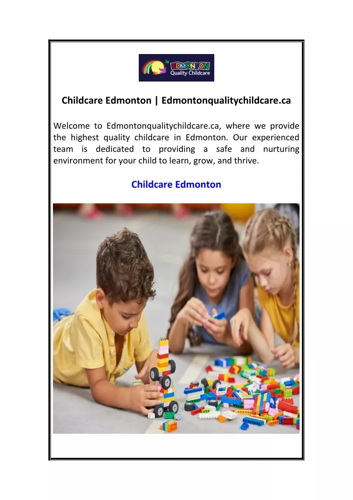 childcare edmonton edmontonqualitychildcare ca