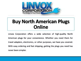 Buy North American Plugs Online - Linvox Corporation